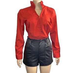 BLANK-NYC Shorts Faux Leather Black High Waist elastic Paper Bag size 25